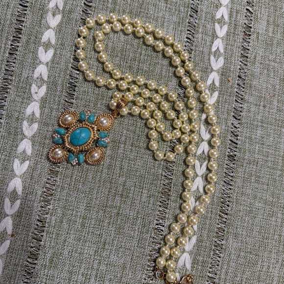 Joan Rivers , 48 inch bead and turquoise necklace … - Picture 3 of 8